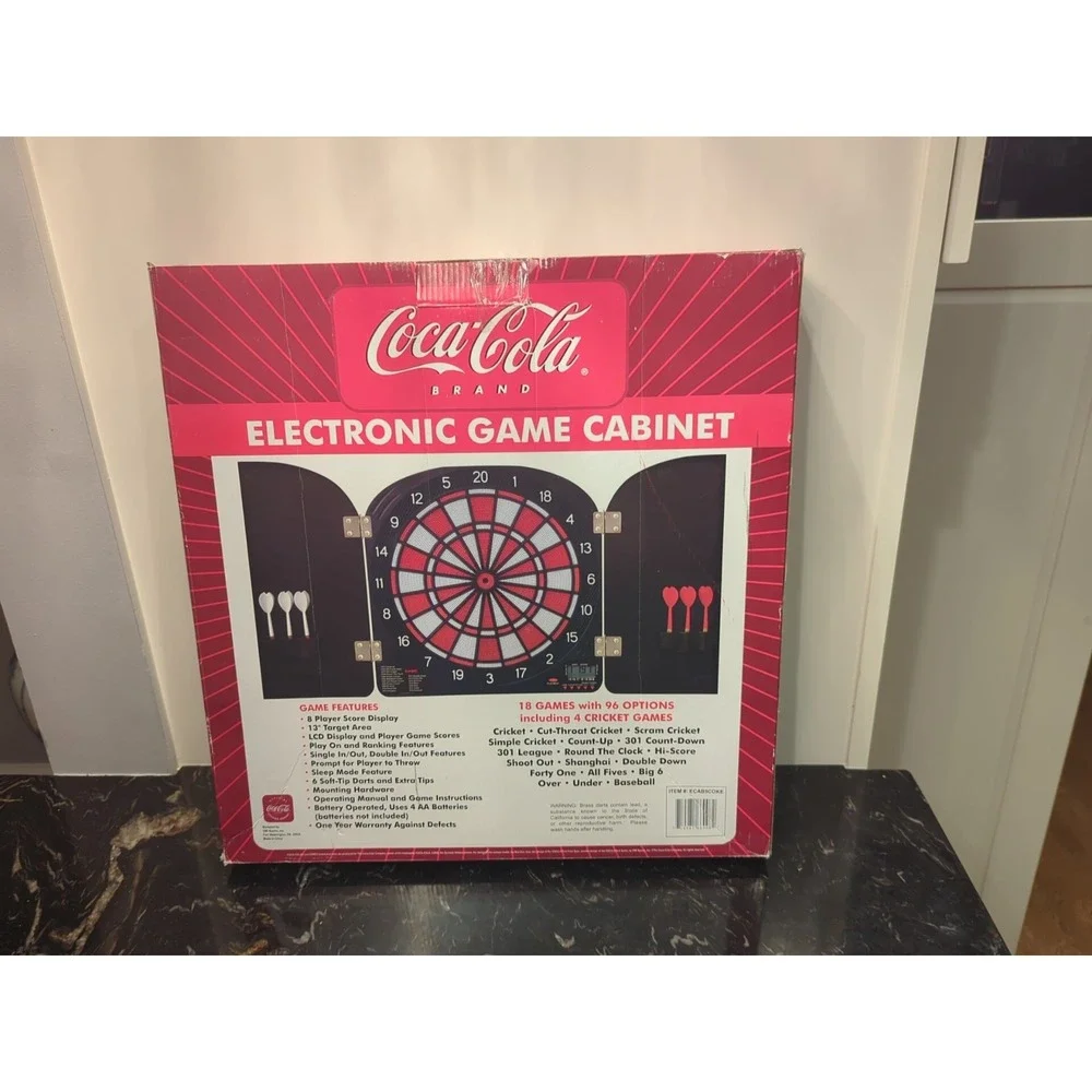 DMI sports Electronic Coca-Cola Dartboard Cabinet Vintage New Collector Item